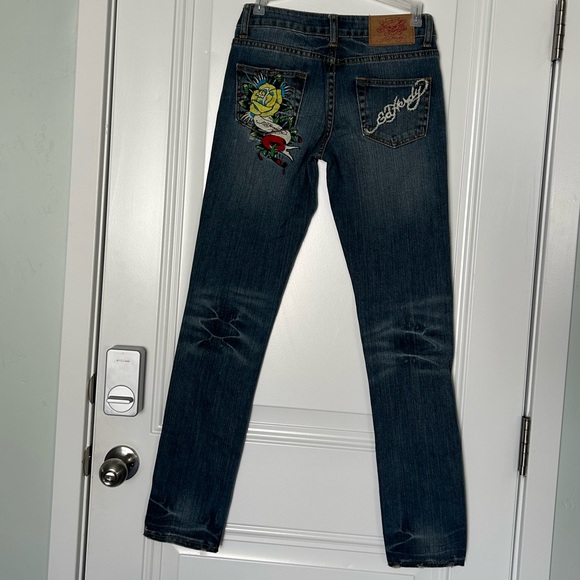 Vintage Ed Hardy Blue Jeans with Embroidery. Size 26 - Picture 7 of 7